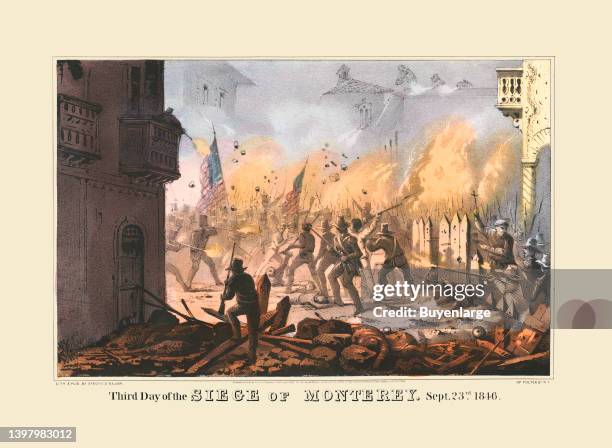 Third day of the siege of Monterey--Sept. 23rd 1846 / lith. & pub. By Sarony & Major. Artist Sarony & Major, 1848