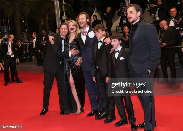 Felix van Groeningen, Charlotte Vandermeersch, Alessandro Borghi, Cristiano Sassella, Lupo Barbiero and Luca Marinelli attend the screening of "The...