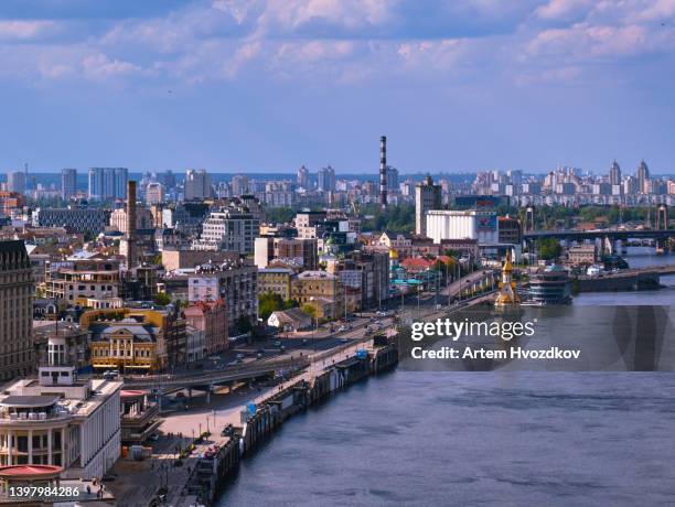 cityscape view of postal square ( ukr. poshtova ploscha) - dnieper river stock pictures, royalty-free photos & images