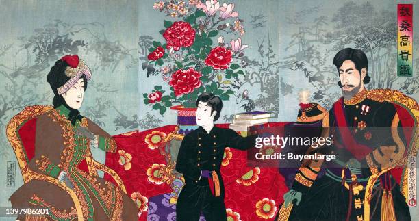 Japan's Nobility. Toyohara Chikanobu , better known to his contemporaries as Yōshū Chikanobu, was a prolific woodblock artist of Japan's Meiji...