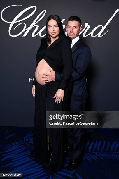 Adriana Lima and Andre Lemmers attend the Chopard "Gentleman's Evening" during the 75th annual Cannes film festival at Rooftop Hotel Martinez on May...