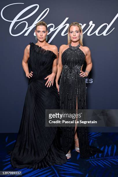 Lady Amelia Spencer and Lady Eliza Spencer attend the Chopard "Gentleman's Evening" during the 75th annual Cannes film festival at Rooftop Hotel...