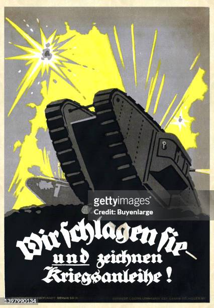 Central Powers-German. War Loan Poster. “The Last Blow”. Artist unknown, 1918