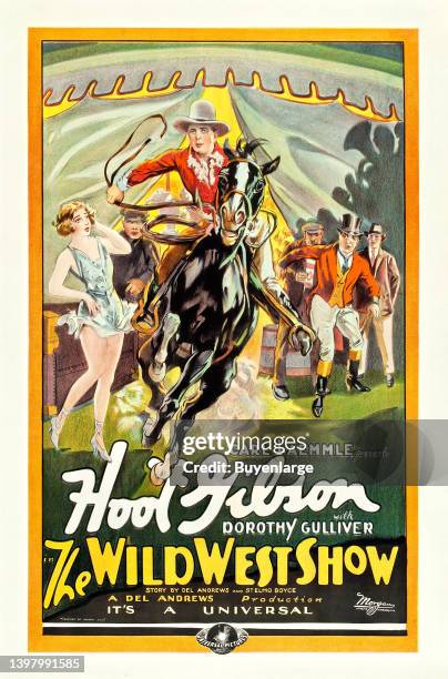 Poster from the silent film era starring Hoot Gibson. 1928