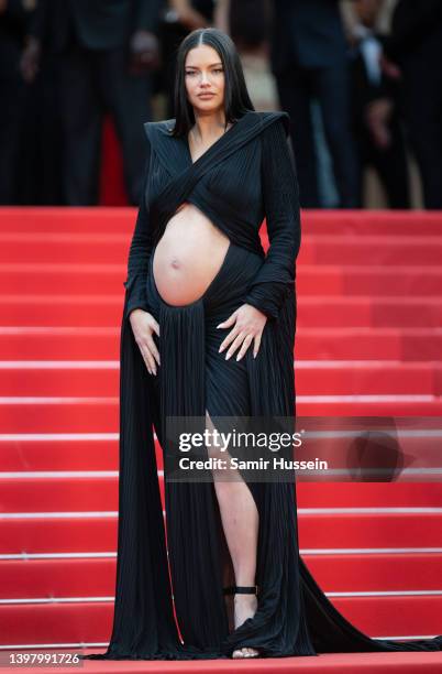 Adriana Lima attends the screening of "Top Gun: Maverick" during the 75th annual Cannes film festival at Palais des Festivals on May 18, 2022 in...