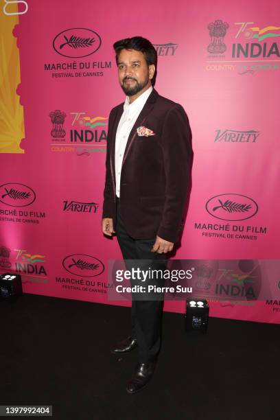 Anurag Thakur attends the Marche opening party on May 18, 2022 in Cannes, France.