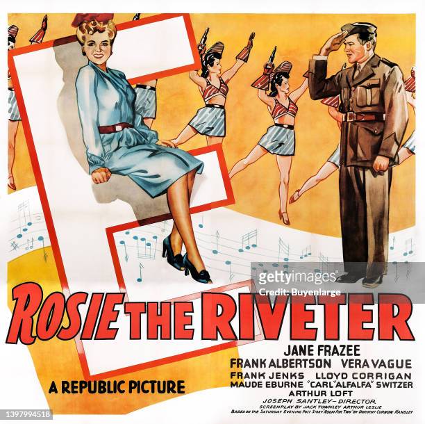 Musical film "Rosie the Riveter" issued by Republic in 1944. Starring Jane Frazee, Frank Albertson, Vera Vague, and Frank Jenks. Directed by Joseph...
