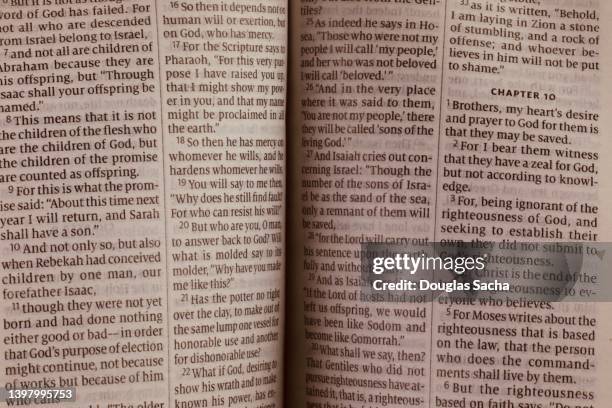 holy bible print - old book pages stock pictures, royalty-free photos & images