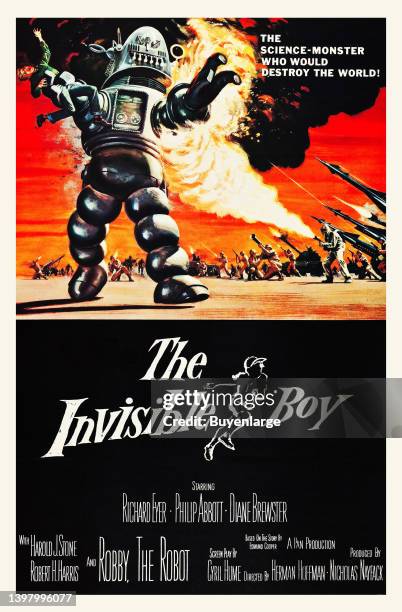 Movie poster to the film "The Invisible Boy." Art by Reynold Brown . Artist William Reynold Brown, 1957