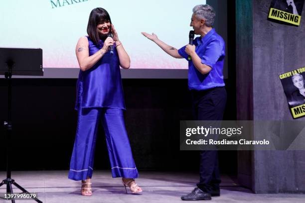 Cristina Fogazzi aka Estetista Cinica and Cathy La Torre attend "Ci Sono Cose Più Importanti" Book Presentation at Teatro Franco Parenti on May 18,...