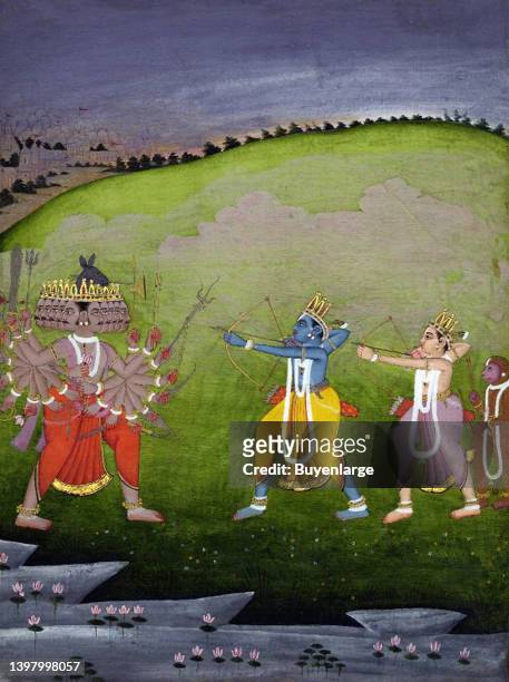 Vishnu in the form of Rama, the seventh avatar of the god. This incarnation is most well known for the events of the Ramayana, where Rama and his...