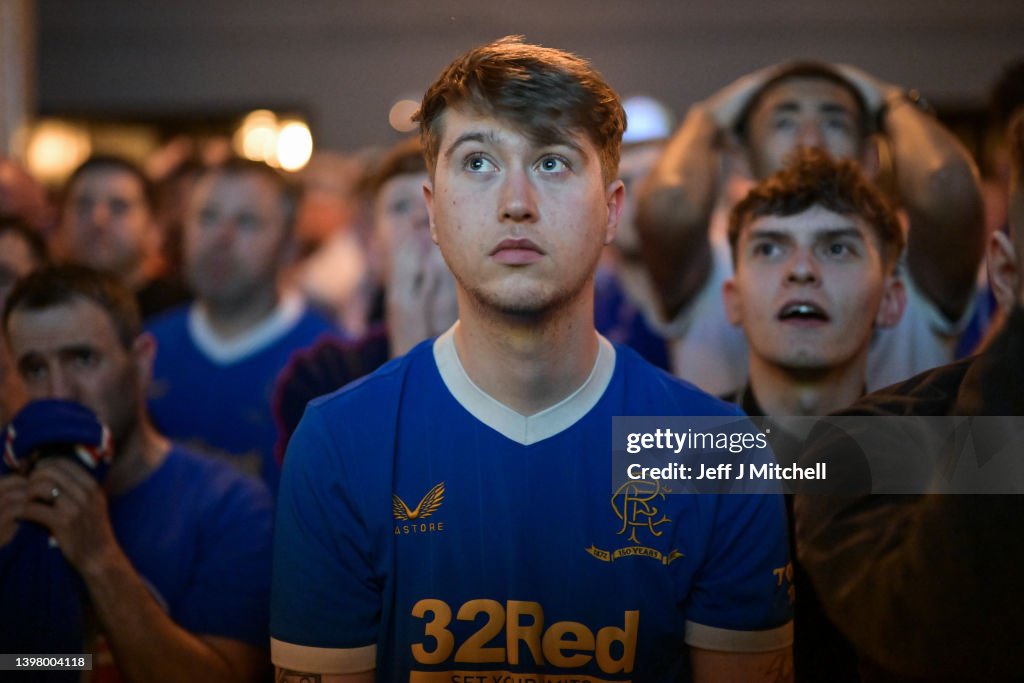 Supporters Watch Rangers Take On Eintracht Frankfurt In The UEFA Europa League Final 2021/22