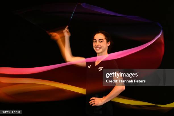 Havana Hopman poses for a portrait during the New Zealand Olympic Committee Gymnastics selection announcement for the Commonwealth Games at Tristar...