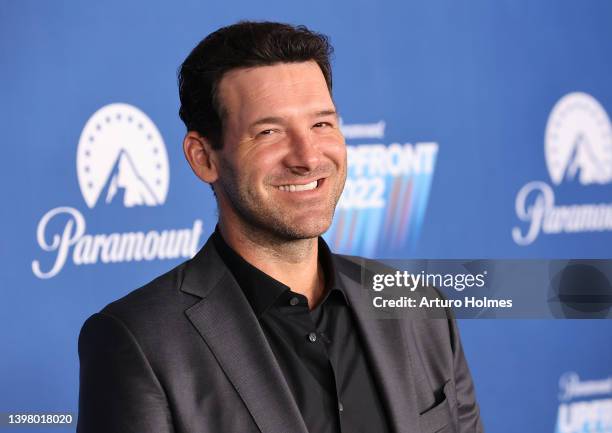 Tony Romo attends the 2022 Paramount Upfront at 666 Madison Avenue on May 18, 2022 in New York City.