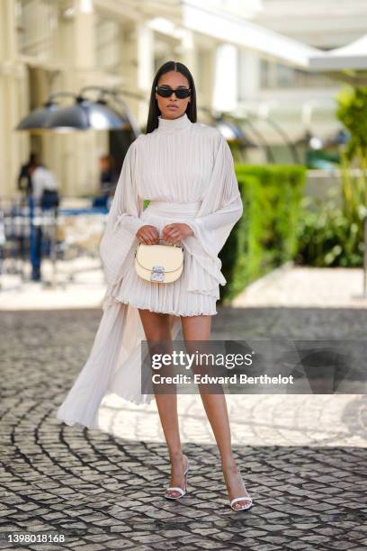 Cindy Bruna is seen during the 75th annual Cannes film festival at on May 18, 2022 in Cannes, France.