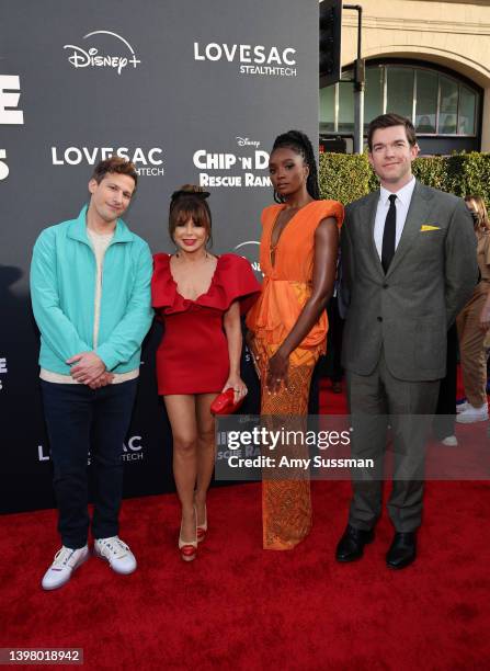 Andy Samberg, Paula Abdul, Kiki Layne, and John Mulaney attend "Chip 'n Dale: Rescue Rangers" Los Angeles Premiere at El Capitan Theatre on May 18,...