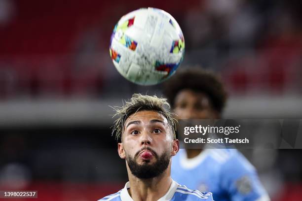 May 18: Valentín Castellanos of New York City FC controls the ball against D.C. United during the second half of the MLS game at Audi Field on May...