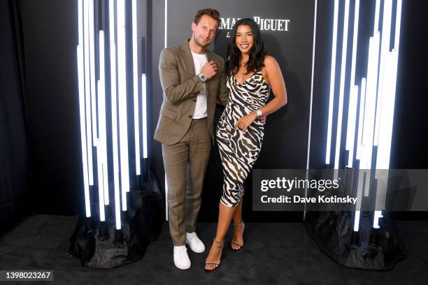 Brendan Fallis and Hannah Bronfman attend the 50th Anniversary of Royal Oak hosted by Audemars Piguet on May 18, 2022 in New York City.