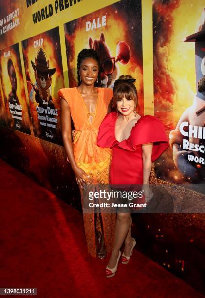 KiKi Layne and Paula Abdul attend the 'Chip 'N Dale: Rescue Rangers' premiere at El Capitan Theatre in Hollywood, California on May 18, 2022.