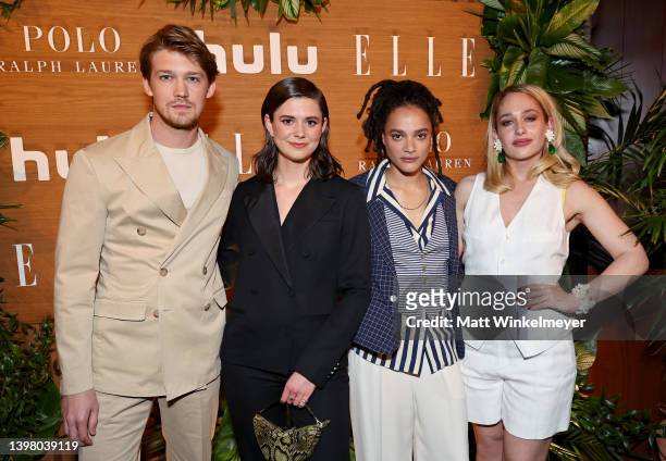 Joe Alwyn, Alison Oliver, Sasha Lane, and Jemima Kirke, all wearing Ralph Lauren, attend "Elle Hollywood Rising" presented by Polo Ralph Lauren and...