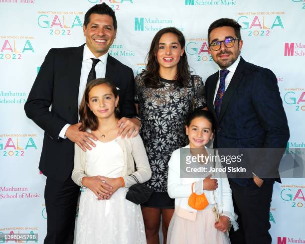 Bernardo Sosa, Angela Sosa and Diego Goletto attend the Manhattan School of Music Gala 2022 at the Rainbow Room on May 18, 2022 in New York City.