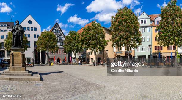 market square in jena, germany - thuringia stockfoto's en -beelden