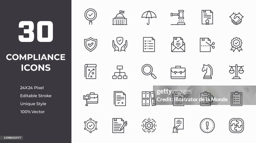 Compliance Line Icon Set
