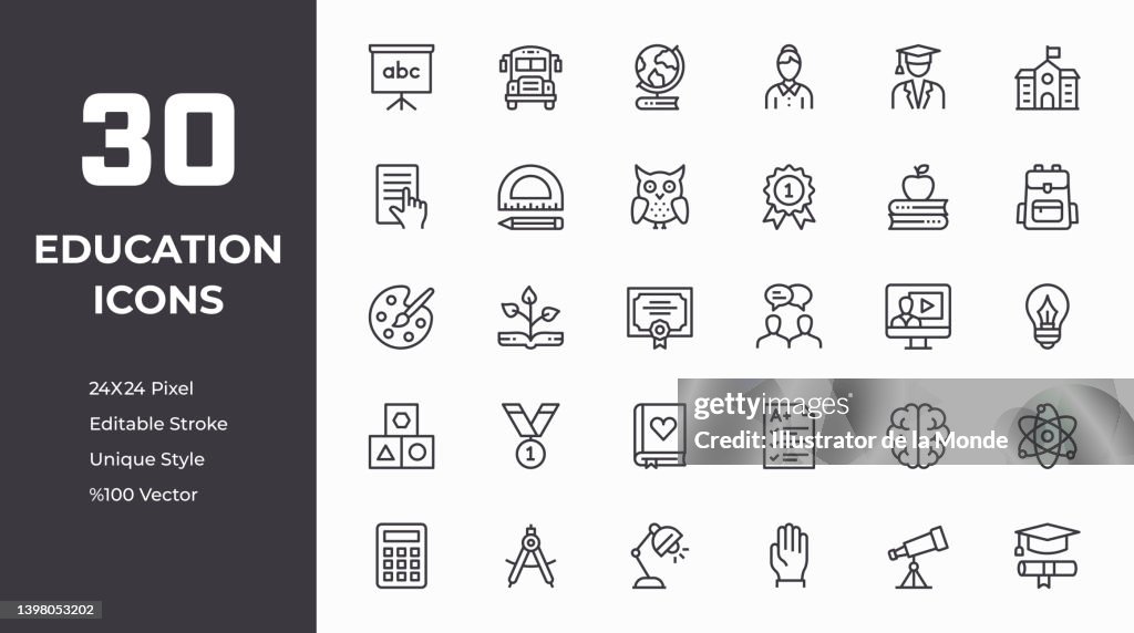 Education Line Icon Set