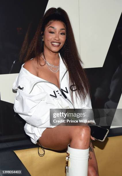 Cleopatra Bernard attends Friday All White Affair at Gold Room on May 13, 2022 in Atlanta, Georgia.