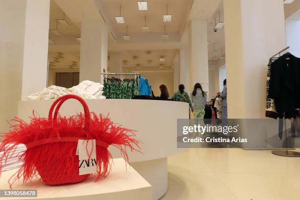 Interior of the largest Zara store in the world at Plaza de España on May 6, 2022 in Madrid, Spain.