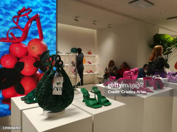 Interior of the largest Zara store in the world at Plaza de España on April 27, 2022 in Madrid, Spain.