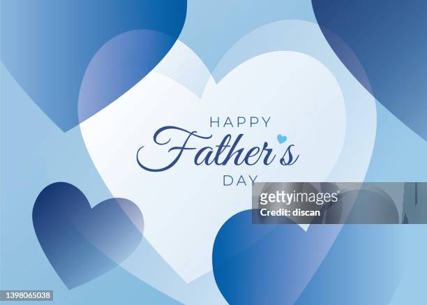 stockillustraties, clipart, cartoons en iconen met happy father’s day greeting card with hearts. - fathersday