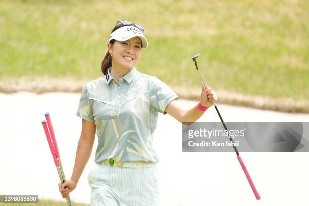 Hikari Fujita of Japan walks off the 8th green during the first round of the Twin Fields Ladies at Golf Club Twin Fields on May 19, 2022 in Komatsu,...