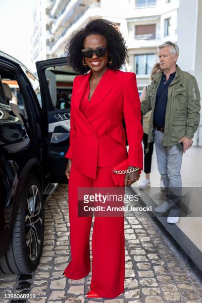 Viola Davis is seen at the Martinez Hotel during the 75th annual Cannes film festival on May 19, 2022 in Cannes, France.