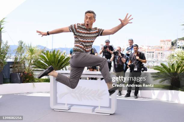 Filippo Timi attends the photocall for "The Eight Mountains " during the 75th annual Cannes film festival at Palais des Festivals on May 19, 2022 in...