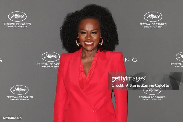 Viola Davis attends Kering "Women In Motion" photocall during 75th Cannes Film Festival 2022 at Majestic Barrière on May 19, 2022 in Cannes, France.