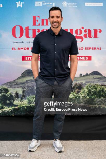 The actor Pablo Puyol at the photocall of the film 'En otro lugar', at the Academia de Cine, on 19 May, 2022 in Madrid, Spain. This romantic comedy,...