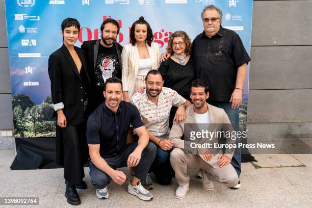 In the front row, actress Esmeralda Pimentel, actor Litus Ruiz, actress Adriana Torrebejano, actress Mamen Garcia and screenwriter Jose Luis Feito...