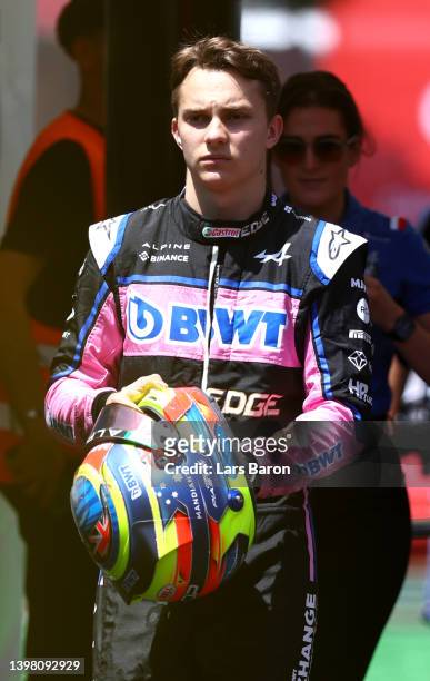 Oscar Piastri of Australia, Alpine F1 Reserve Driver walks in the Paddock during previews ahead of the F1 Grand Prix of Spain at Circuit de...