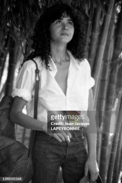 Portrait de l'actrice Maria Schneider à MArrakech, le 17 mars 1979.