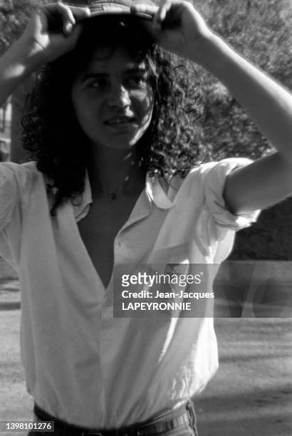 Portrait de l'actrice Maria Schneider à MArrakech, le 17 mars 1979.