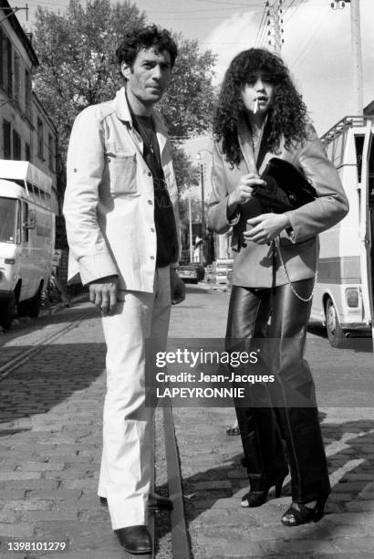 Portrait de l'actrice Maria Schneider et Maria Schneider et Daniel Duval , le 16 mai 1979.