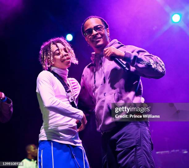King and T.I. Perform onstage at Spring Music fest at State Farm Arena on May 13, 2022 in Atlanta, Georgia.