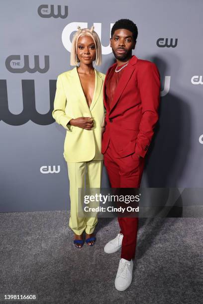 Ashleigh Murray and Tian Richards attend the 2022 CW Upfront at New York City Center on May 19, 2022 in New York City.