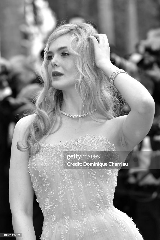Elle Fanning attends the screening of "Top Gun: Maverick" during the