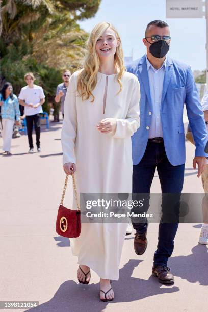 Elle Fanning is seen during the 75th annual Cannes film festival on May 19, 2022 in Cannes, France.