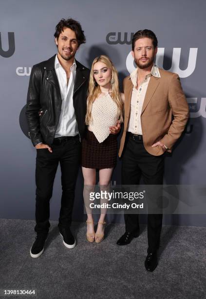 Drake Rodger, Meg Donnelly, and Jensen Ackles attend the 2022 CW Upfront at New York City Center on May 19, 2022 in New York City.