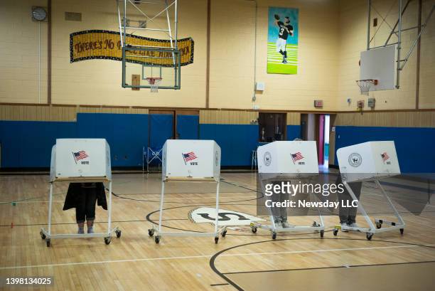 Lake Ronkonkoma, N.Y.: Voters turned out for school board elections at Hiawatha Elementary School in Lake Ronkonkoma, New York, on May 17, 2022.