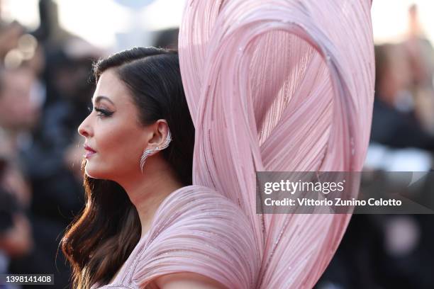 Aishwarya Rai Bachchan attends the screening of "Armageddon Time" during the 75th annual Cannes film festival at Palais des Festivals on May 19, 2022...