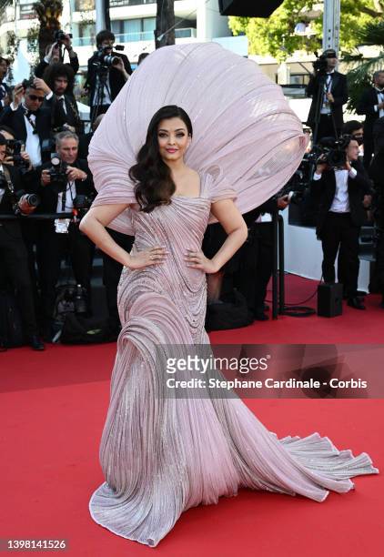 Aishwarya Rai Bachchan attends the screening of "Armageddon Time" during the 75th annual Cannes film festival at Palais des Festivals on May 19, 2022...